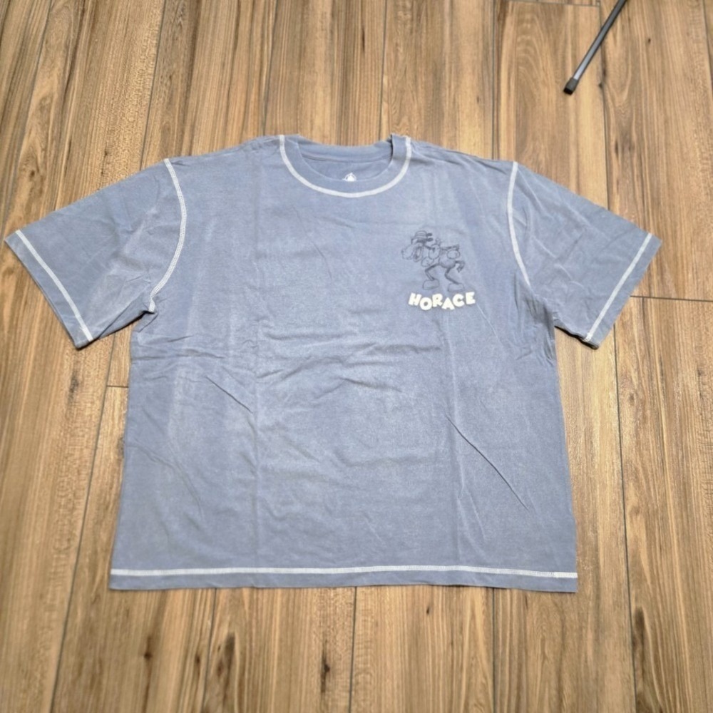 Disney NWOT Horace Horsecollar Graphic T-Shirt Blue Contrast Stitch L Boxy Fit